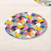 女性の多様性 – さまざまな人種の女性 ラウンドペーパーコースター (アングル)