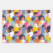 女性の多様性 – 民族の違う女性 ラッピングペーパーシート (正面3)