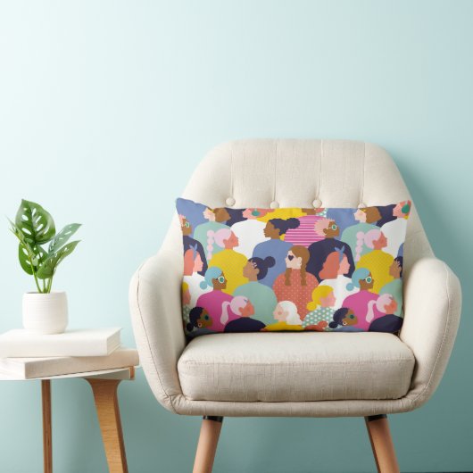 女性の多様性 – 民族の違う女性 ランバークッション (椅子)