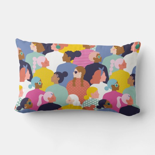 女性の多様性 – 民族の違う女性 ランバークッション (裏面)