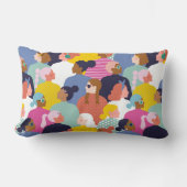 女性の多様性 – 民族の違う女性 ランバークッション (正面)