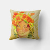 女性の夢が人の心に映し出前向きす クッション (裏面)