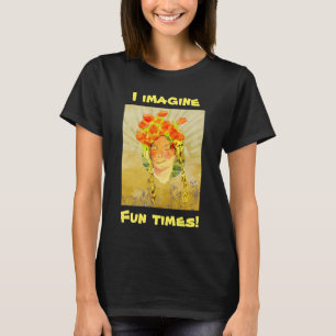 女性の夢が人の心に映し出前向きす Tシャツ