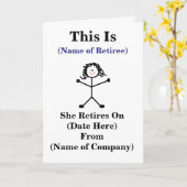 女性の大きいStickladyの退職カードはそれをカスタマイズ! カード (黄色い花)