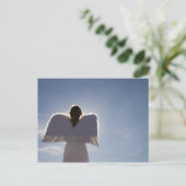 女性の天使の翼を着て、リアビュー、3つ ポストカード (スタンド正面)