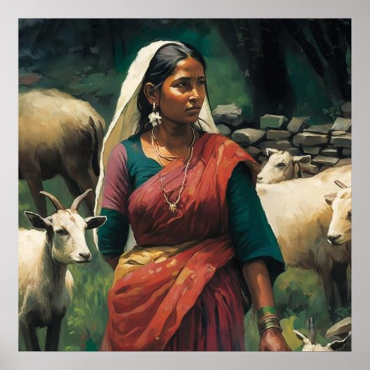 . .女性の奮闘を絵で描く ポスター (正面)