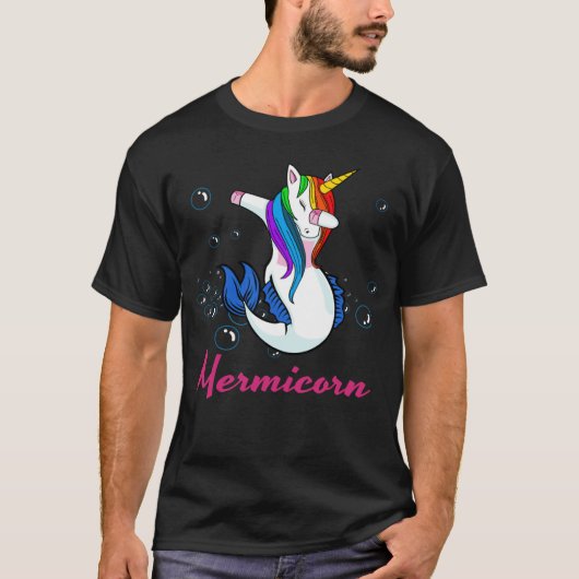 女性の女の子のためのMermicornユニコーンMermaid ユニーク Tシャツ (正面)