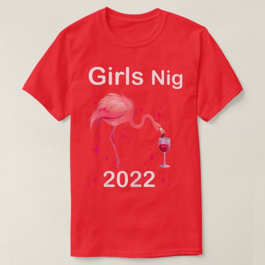 女性の女の子の夜2022フラミンゴパーティー女性 Tシャツ (デザイン正面)