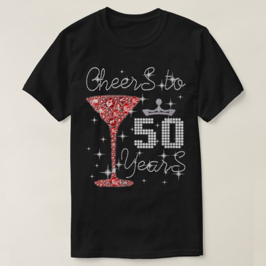 女性の女の子の応援50歳ハッピーバースデー Tシャツ (デザイン正面)