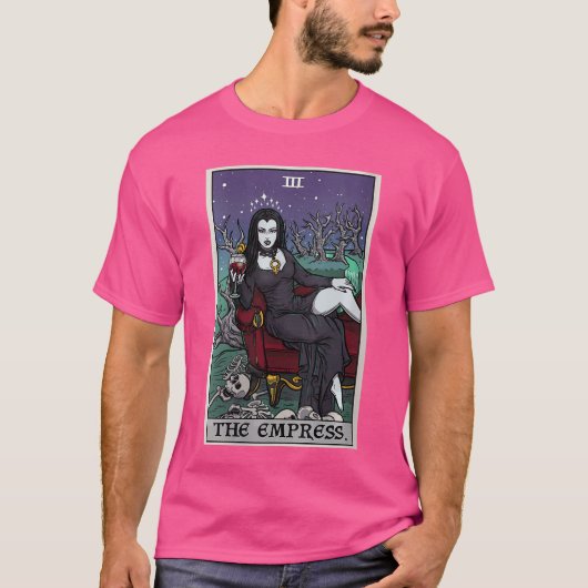 女性の女帝カード ハロウィン 吸血鬼 ゴシック Tシャツ (正面)