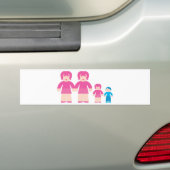 女性の女性および子供 バンパーステッカー (車上)