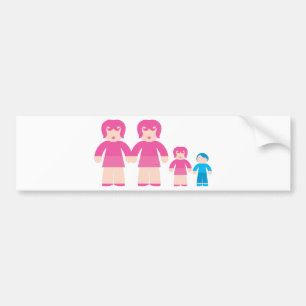 女性の女性および子供 バンパーステッカー