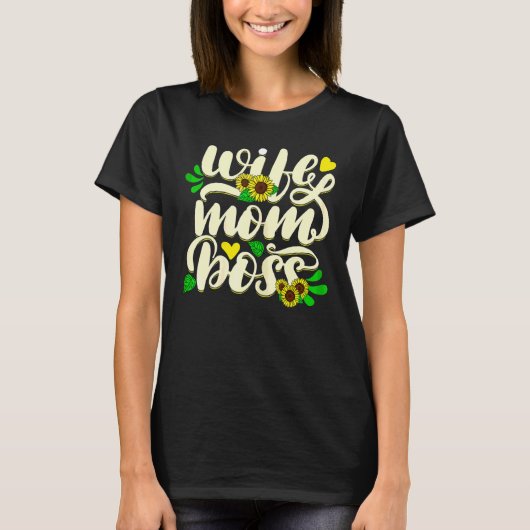 女性の女性妻ママボスグラフィックかわいい母 Tシャツ (正面)