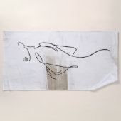 女性の女性職人アーティストアートビーチタオル ビーチタオル (正面)