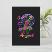 女性の女王は8月に生まれる 誕生日 ブラック シーズンカード (スタンド正面)