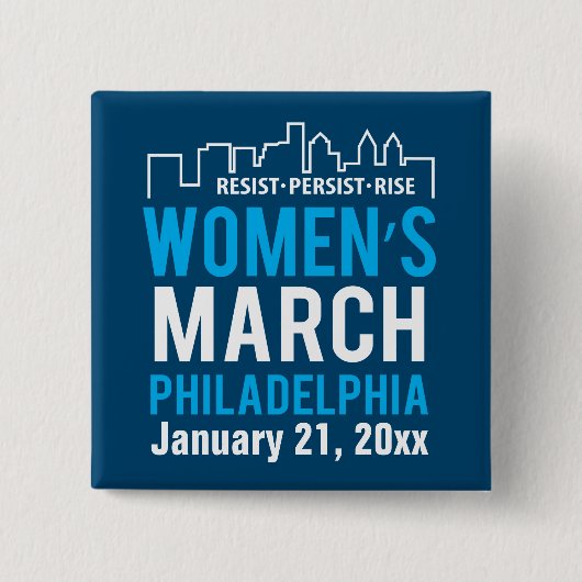 女性の姉妹1月3月フィラデルヒィア 缶バッジ (正面)