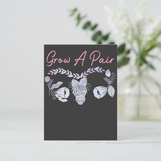 女性の子宮は一対の花卵巣フェミニストを成長させる ポストカード (スタンド正面)