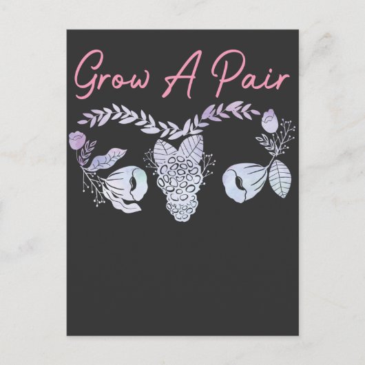 女性の子宮は一対の花卵巣フェミニストを成長させる ポストカード (正面)