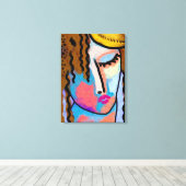 女性の安静抽象芸術デジタルポートレート キャンバスプリント (インサイチュ (ウッドフロア))