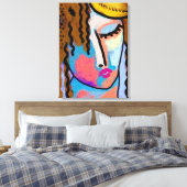 女性の安静抽象芸術デジタルポートレート キャンバスプリント (インサイチュ (寝室))