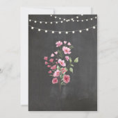 女性の定年ディナーパーティーピンクフローラ 招待状 (裏面)