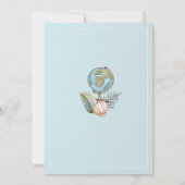 女性の定年旅行パーティー 世界のスーツケース 招待状 (裏面)