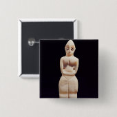 女性の小像、早く紀元前の第4千年間 缶バッジ (正面&裏面)