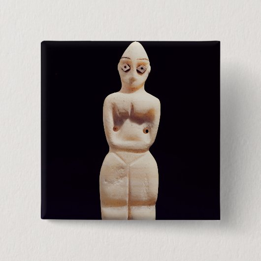 女性の小像、早く紀元前の第4千年間 缶バッジ (正面)