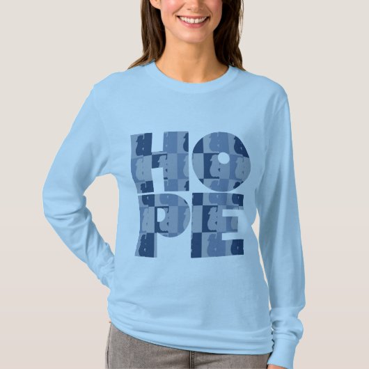 女性の希望の液化天然ガス。 袖のLt Blue Tee Tシャツ (正面)