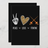 女性の平和おもしろい愛フェンシングアパレルギフト シーズンカード (正面/裏面)