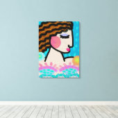 女性の平和的な抽象芸術デジタルポートレート キャンバスプリント (インサイチュ (ウッドフロア))