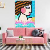 女性の平和的な抽象芸術デジタルポートレート キャンバスプリント (インサイチュ (リビング))