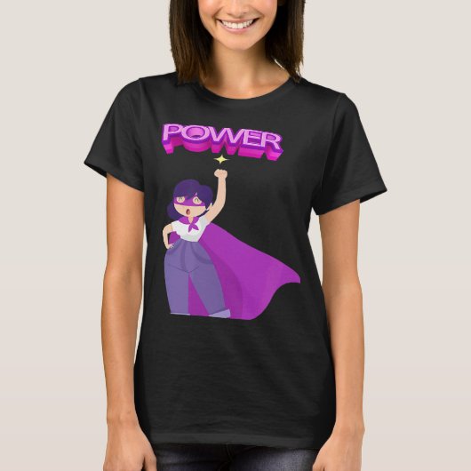 女性の平等の日ガールズパワー Tシャツ (正面)