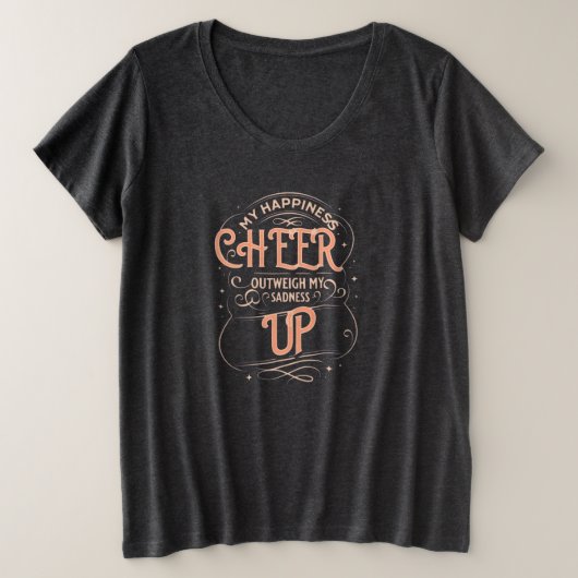 女性の幸せを応援 プラスサイズTシャツ (デザイン正面)
