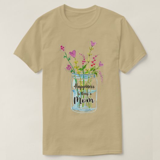 女性の幸福は母の生活の花の芸術のグランされている Tシャツ (デザイン正面)