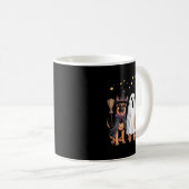 女性の幽霊魔女のかぼちゃのジャーマンシェパード犬 コーヒーマグカップ (正面右)