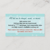 女性の広告宣伝カードを訓練するドッグウォーカー犬の歩く 名刺 (裏面)