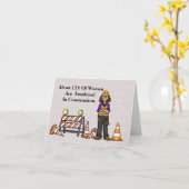 女性の建築ワーカーグリーティングカード カード (黄色い花)