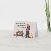 女性の建築ワーカーグリーティングカード カード (正面)