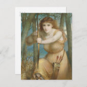 女性の弓使いが森で狩りをする CC1173 Hallé ポストカード (正面/裏面)