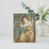 女性の弓使いが森で狩りをする CC1173 Hallé ポストカード (スタンド正面)