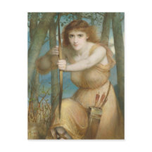 女性の弓使いが森で狩りをする CC1173 Hallé