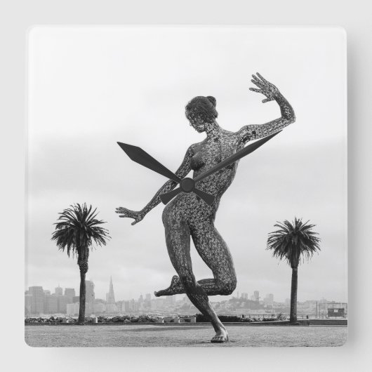 女性の強さ スクエア壁時計 (正面)