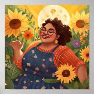 . .女性の強みと喜びを月光の庭で ポスター