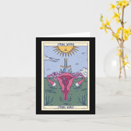 女性の強国 カード (黄色い花)