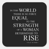 女性の強感動的やる気を起こさせる引用文 スクエアシール (正面)