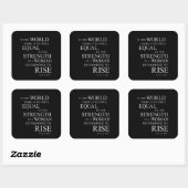 女性の強感動的やる気を起こさせる引用文 スクエアシール (シート)