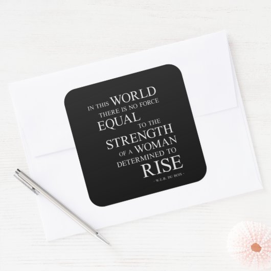 女性の強感動的やる気を起こさせる引用文 スクエアシール (封筒)