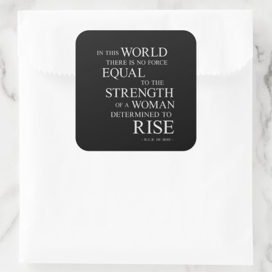 女性の強感動的やる気を起こさせる引用文 スクエアシール (バッグ)