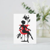 女性の影絵 ポストカード (スタンド正面)